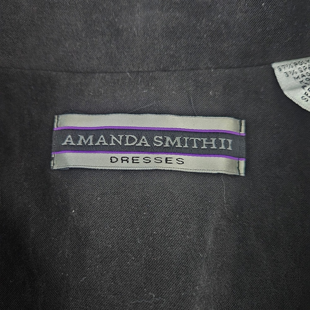 Vtg Amanda Smith II Womens 16W Black Faux Suede Pant Suit 2pc Blazer Set Lagen - Picture 7 of 14